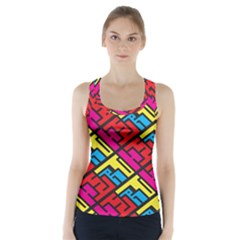 Color Red Yellow Blue Graffiti Racer Back Sports Top by Mariart