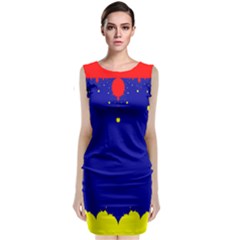 Critical Points Line Circle Red Blue Yellow Classic Sleeveless Midi Dress by Mariart