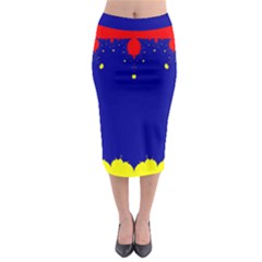 Critical Points Line Circle Red Blue Yellow Midi Pencil Skirt by Mariart