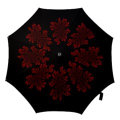 Dendron Diffusion Aggregation Flower Floral Leaf Red Black Hook Handle Umbrellas (small)