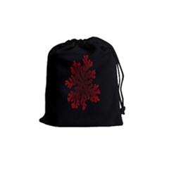 Dendron Diffusion Aggregation Flower Floral Leaf Red Black Drawstring Pouches (medium) 