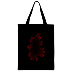 Dendron Diffusion Aggregation Flower Floral Leaf Red Black Zipper Classic Tote Bag