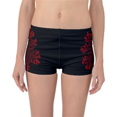 Dendron Diffusion Aggregation Flower Floral Leaf Red Black Reversible Bikini Bottoms