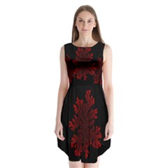 Dendron Diffusion Aggregation Flower Floral Leaf Red Black Sleeveless Chiffon Dress   by Mariart