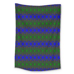 Diamond Alt Blue Green Woven Fabric Large Tapestry