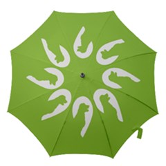 Dog Green White Animals Hook Handle Umbrellas (medium)