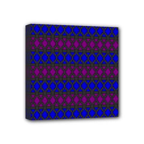 Diamond Alt Blue Purple Woven Fabric Mini Canvas 4  X 4  by Mariart