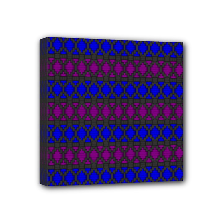 Diamond Alt Blue Purple Woven Fabric Mini Canvas 4  x 4 