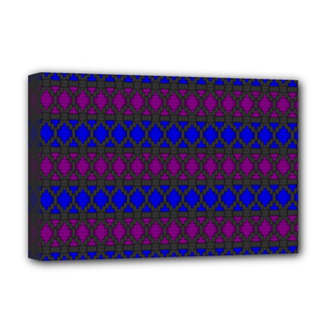 Diamond Alt Blue Purple Woven Fabric Deluxe Canvas 18  X 12  