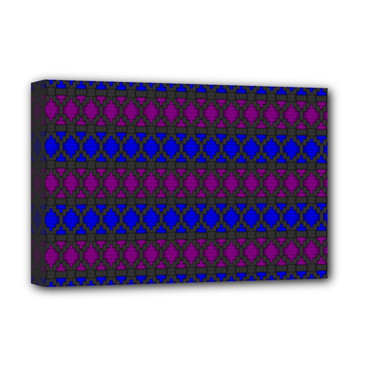 Diamond Alt Blue Purple Woven Fabric Deluxe Canvas 18  x 12  