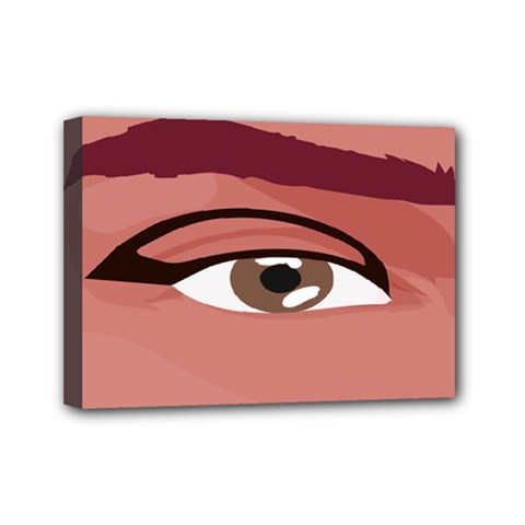 Eye Difficulty Red Mini Canvas 7  X 5  by Mariart