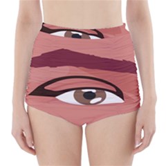 Eye Difficulty Red High-waisted Bikini Bottoms by Mariart
