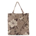 Floral Flower Rose Leaf Grey Grocery Tote Bag View1