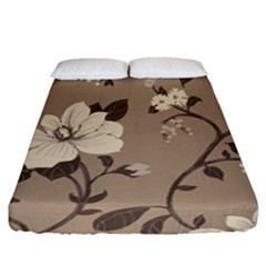 Floral Flower Rose Leaf Grey Fitted Sheet (california King Size) by Mariart