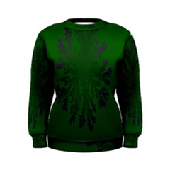 Dendron Diffusion Aggregation Flower Floral Leaf Green Purple Women s Sweatshirt by Mariart