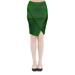 Dendron Diffusion Aggregation Flower Floral Leaf Green Purple Midi Wrap Pencil Skirt by Mariart