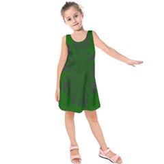 Dendron Diffusion Aggregation Flower Floral Leaf Green Purple Kids  Sleeveless Dress by Mariart