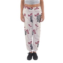 Flower Floral Black Pink Women s Jogger Sweatpants by Mariart