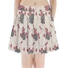 Flower Floral Black Pink Pleated Mini Skirt