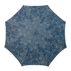 Flower Floral Blue Rose Star Golf Umbrellas by Mariart
