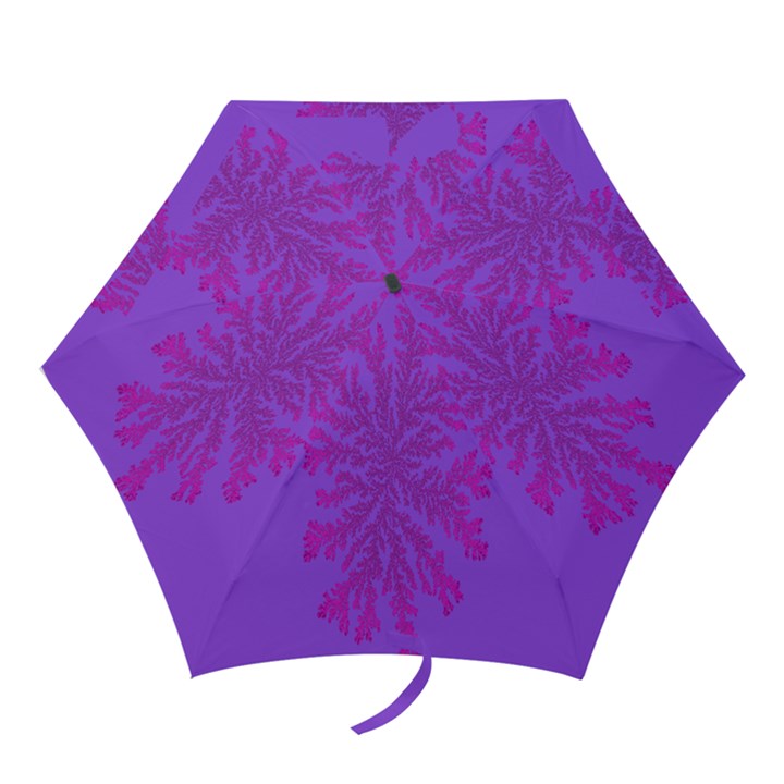 Dendron Diffusion Aggregation Flower Floral Leaf Red Purple Mini Folding Umbrellas