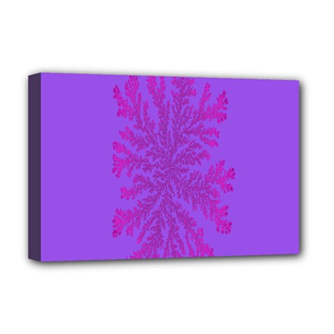 Dendron Diffusion Aggregation Flower Floral Leaf Red Purple Deluxe Canvas 18  X 12  
