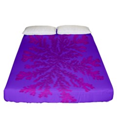 Dendron Diffusion Aggregation Flower Floral Leaf Red Purple Fitted Sheet (king Size) by Mariart