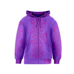 Dendron Diffusion Aggregation Flower Floral Leaf Red Purple Kids  Zipper Hoodie by Mariart