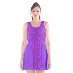 Dendron Diffusion Aggregation Flower Floral Leaf Red Purple Scoop Neck Skater Dress by Mariart