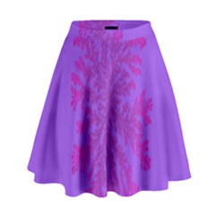 Dendron Diffusion Aggregation Flower Floral Leaf Red Purple High Waist Skirt by Mariart