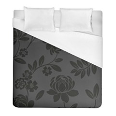 Flower Floral Rose Black Duvet Cover (full/ Double Size) by Mariart