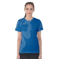 Hibiscus Sakura Classic Blue Women s Cotton Tee