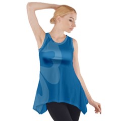 Hibiscus Sakura Classic Blue Side Drop Tank Tunic by Mariart