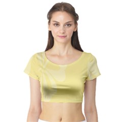 Hibiscus Custard Yellow Short Sleeve Crop Top (tight Fit) by Mariart