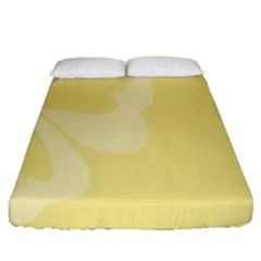 Hibiscus Custard Yellow Fitted Sheet (queen Size)