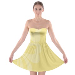 Hibiscus Custard Yellow Strapless Bra Top Dress by Mariart