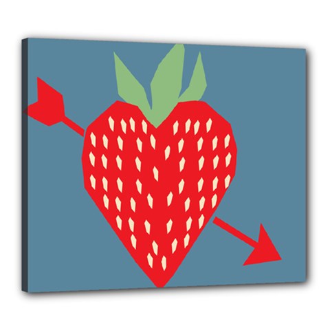 Fruit Red Strawberry Canvas 24  X 20  by Mariart