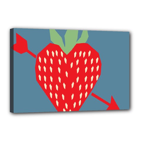 Fruit Red Strawberry Canvas 18  X 12  by Mariart