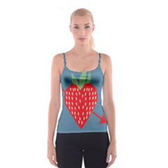 Fruit Red Strawberry Spaghetti Strap Top by Mariart