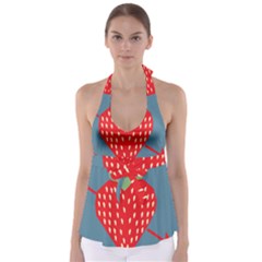 Fruit Red Strawberry Babydoll Tankini Top by Mariart