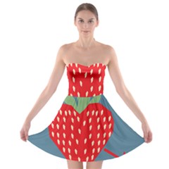 Fruit Red Strawberry Strapless Bra Top Dress