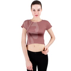 Hibiscus Sakura Red Crew Neck Crop Top