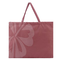 Hibiscus Sakura Red Zipper Large Tote Bag by Mariart