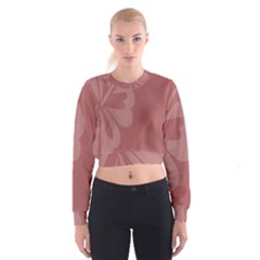 Hibiscus Sakura Red Cropped Sweatshirt by Mariart