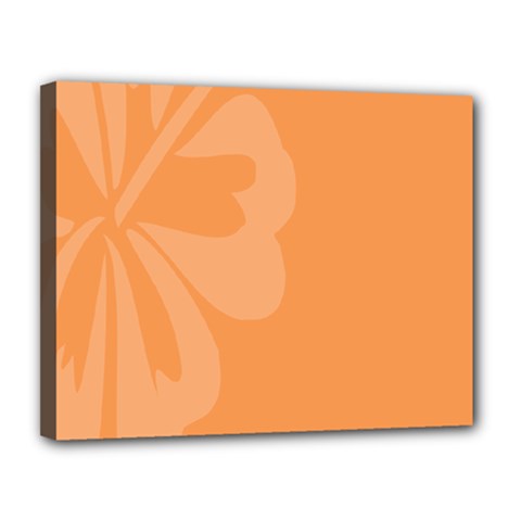 Hibiscus Sakura Tangerine Orange Canvas 14  X 11  by Mariart