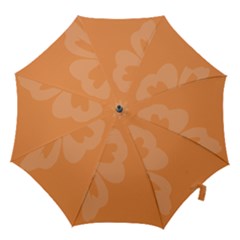 Hibiscus Sakura Tangerine Orange Hook Handle Umbrellas (medium)