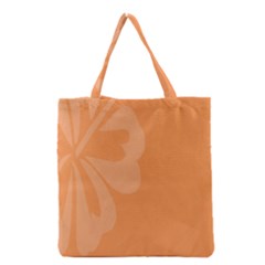 Hibiscus Sakura Tangerine Orange Grocery Tote Bag by Mariart