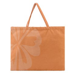 Hibiscus Sakura Tangerine Orange Zipper Large Tote Bag by Mariart