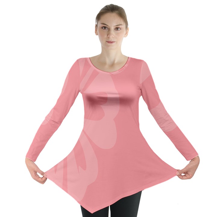 Hibiscus Sakura Strawberry Ice Pink Long Sleeve Tunic 