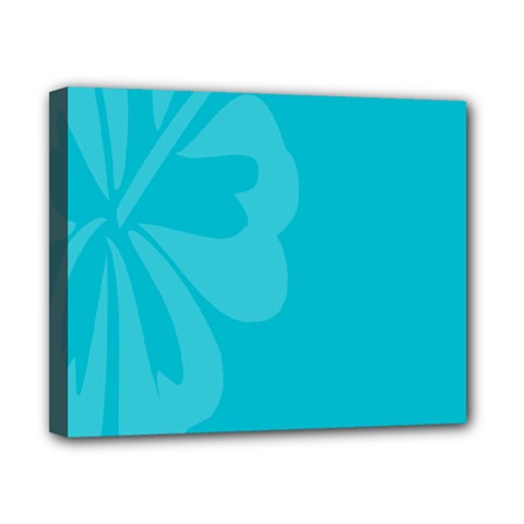 Hibiscus Sakura Scuba Blue Canvas 10  X 8  by Mariart